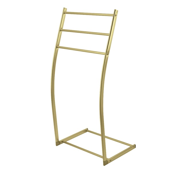 Freestanding Steel Towel Rack, Brushed Brass